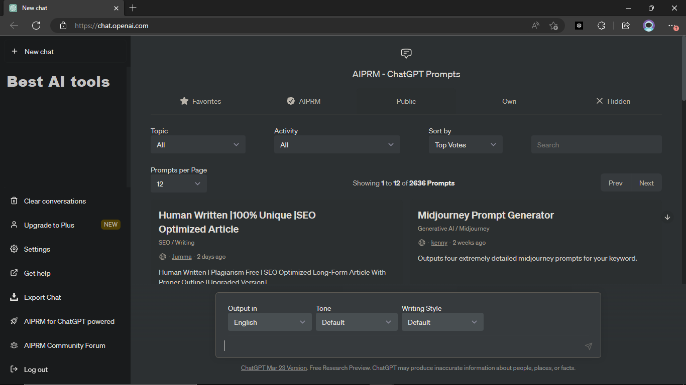 AIPRM for ChatGPT Interference