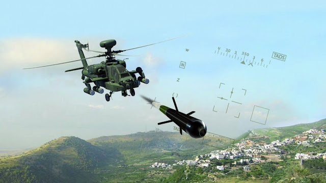 A GATR launched from an AH-64 Apache Helicopter. Image by Elbit Systems