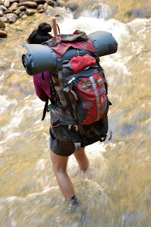 Backpacking river crossing