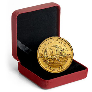 Canada 5 Dollars Gold Coin Box 2014 Buffalo