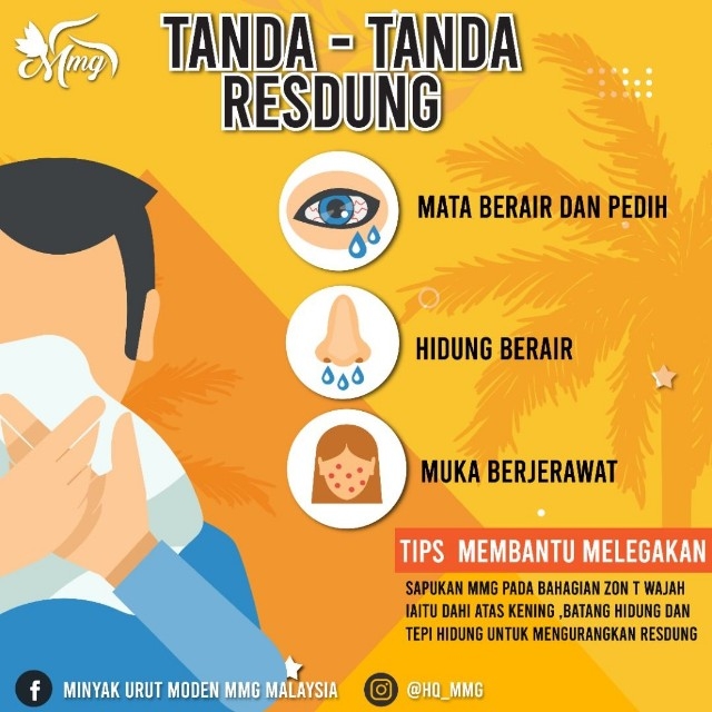 Awak ada simptom resdung? Jom ikhtiar dengan minyak urut moden MMG.