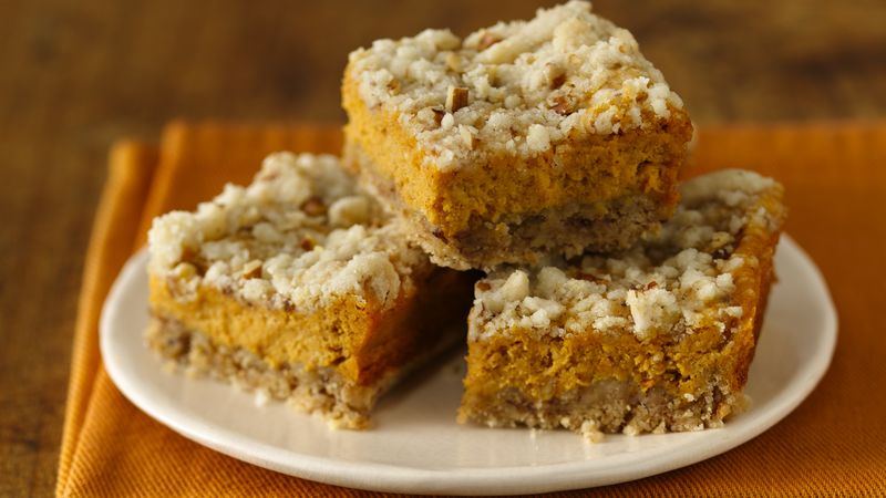 Pumpkin Bars with Streusel Topping - Amanda Bowens Kitchen