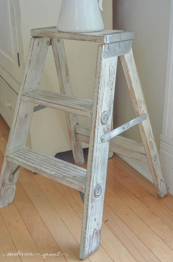 Distressed Mint Step Ladder