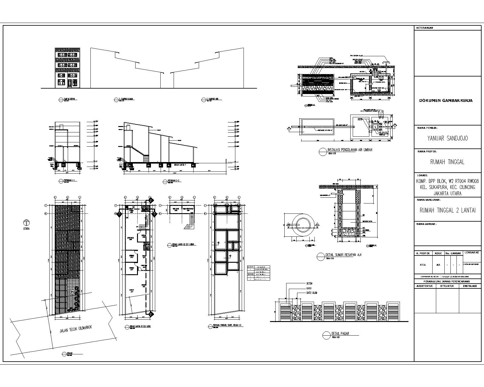 Contoh Gambar IMB Rumah Tinggal 2 Lantai ~ DAS Studio Arsitek