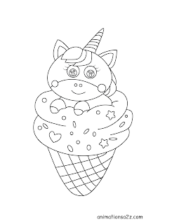 Unicorn in icecream cone