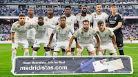 REAL MADRID C. F. Temporada 2023-24. David Alaba, Eduardo Camavinga, Aurelien Tchouaméni, Antonio Rüdiger, Joselu, Kepa. Fede Valverde, Ferland Mendy, Rodrygo, Nacho, Brahim. REAL MADRID C. F. 2 🆚 U. D. LAS PALMAS 0 Miércoles 27/09/2023, 19:00. Campeonato de Liga de 1ª División, jornada 7. Madrid, estadio Santiago Bernabéu: 65.017 espectadores. GOLES: ⚽1-0: 45+3’, Brahim Díaz. ⚽2-0: 54’, Joselu Mato.