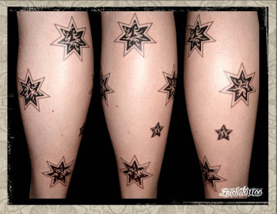 star tattoos. Stars Tattoo Designs on Leg