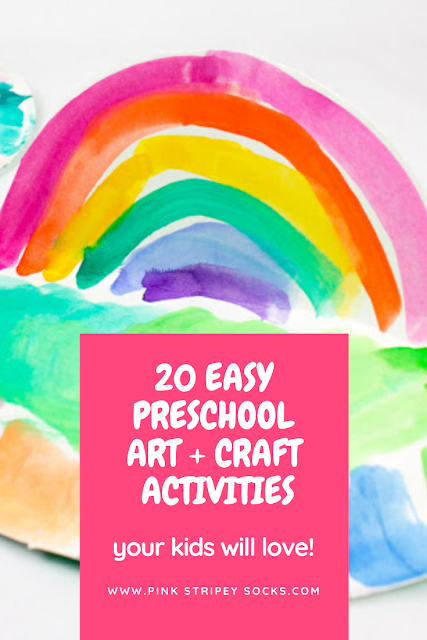 20+ Easy and low prep preschool art and craft activities perfect to do at home with materials already around the house!