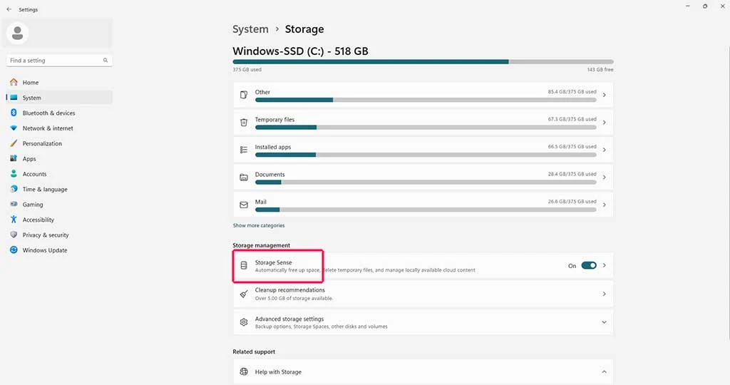 Storage Sense