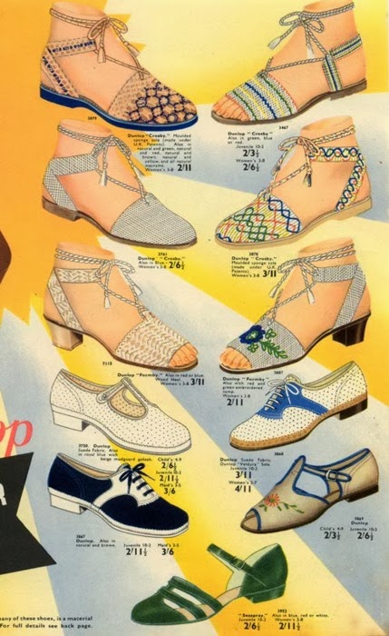 Flashback Summer:  Let's Talk Flats- 1940s, 1950s vintage flat shoes