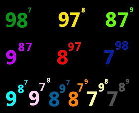 Possible powers with numbers seven, eight and night