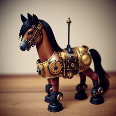 Steampunk Horse Statue Miniature 3D amazingwallpapersa blogspot com (4)