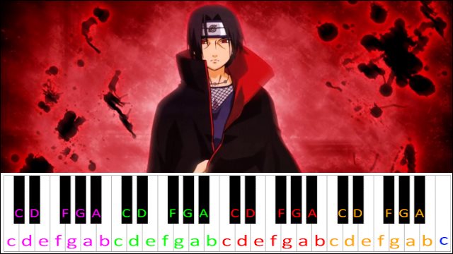 Senya - Itachi Uchiha's Theme (Naruto Shippuden) Piano / Keyboard Easy Letter Notes for Beginners