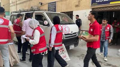 الهلال الأحمر المصري يواصل دعمه لأسر ضحايا حادث الطريق الإقليمي والمصابات بالمستشفيات