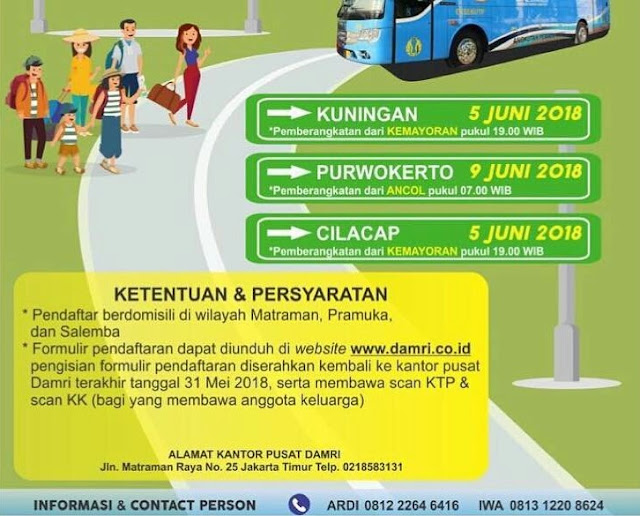 Cara Daftar Mudik Gratis 2018 dari Damri - Info Mudik Gratis