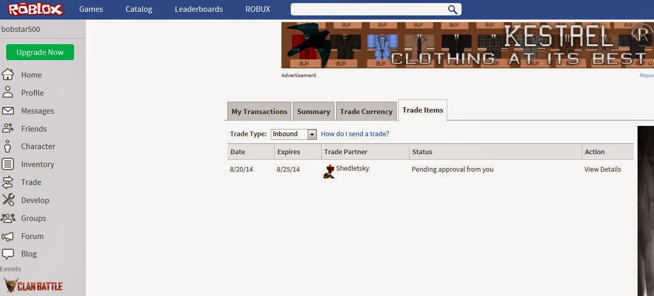 Unofficial Roblox Trade Request From Shedletsky - roblox trading groups