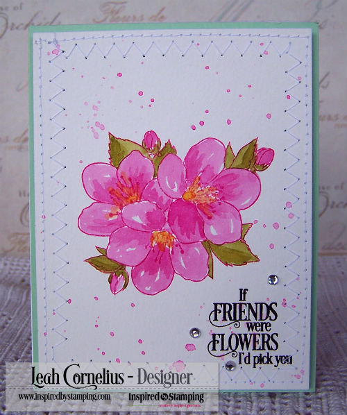 Inspired By Stamping, Leah Cornelius, Cherry Blossoms, Distress ink, watercolor