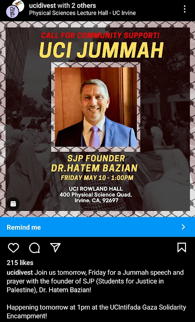 Guess Who Is Speaking at UC Irvine? (Hatem Bazian)