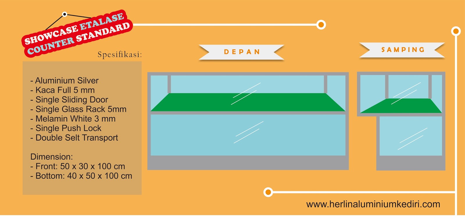 Daftar Harga Showcase Etalase Aluminium Kaca Etalase 