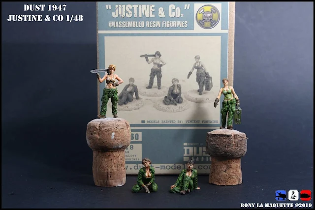 Figurines "Justine and Co" du jeu Dust 1947 au 1/48.