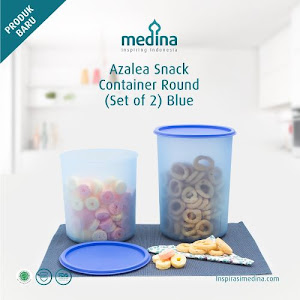 Azalea Snack Container Round Set (Set Of 2) Blue