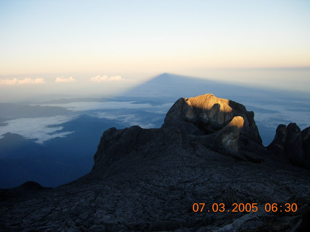 shadow of Gunung Kinabalu at sunrise