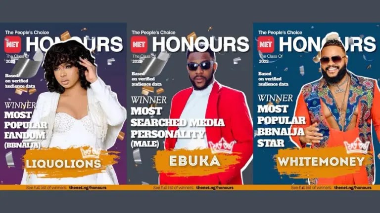 BBNaija stars Ebuka, Liquorose, Whitemoney, JMK grab NET Honours Class of 2022 awards