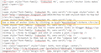 how to create anchor links in blogger