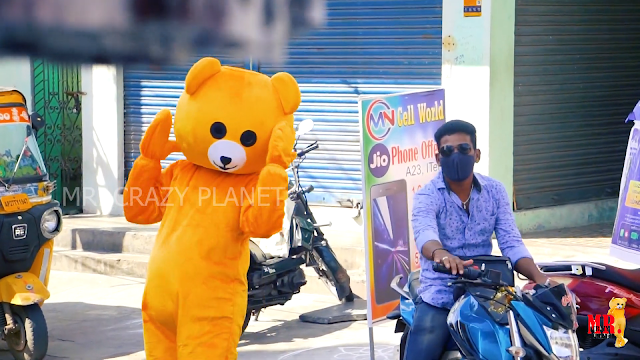 Dancing Funny Teddy Bear On public || public Funny Teddy Bear in Dancing || Funny Chirala ||#MRCP