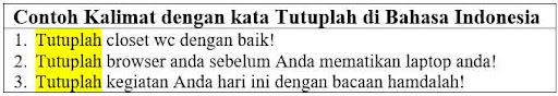 21 Contoh Kalimat Perintah Tutuplah di Bahasa Indonesia