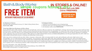 free Bath And Body Works coupons february 2017