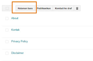 Cara Membuat Halaman Statis di Blogspot