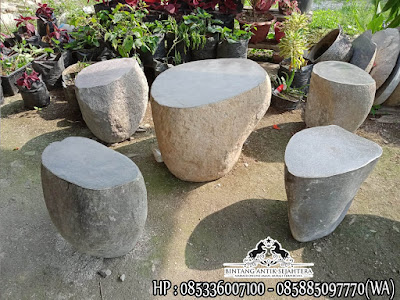 Meja Kursi Taman Dari Batu, Meja Kursi Batu Alam, Jual Set Meja Kursi Taman