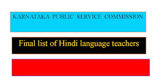 Final select list for the post of Post Graduate Hindi Language Teachers in M M R S in the Directorate of Minorities