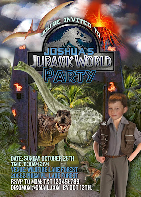 Jurassic World Personalized Invitation