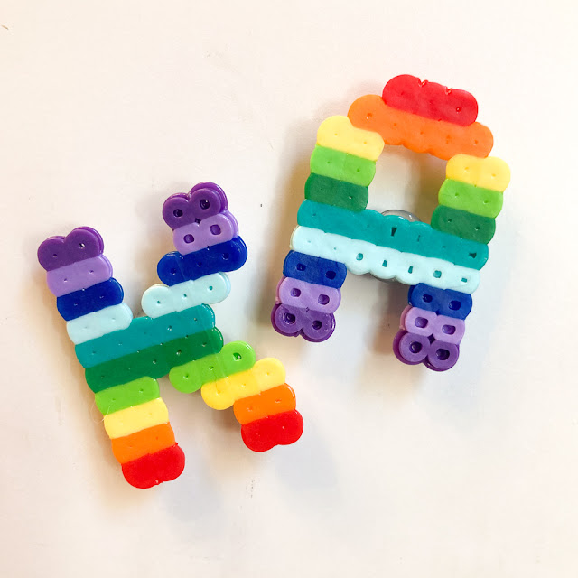 DIY Perler Bead Magnet Letters Kid Made Gift Craft