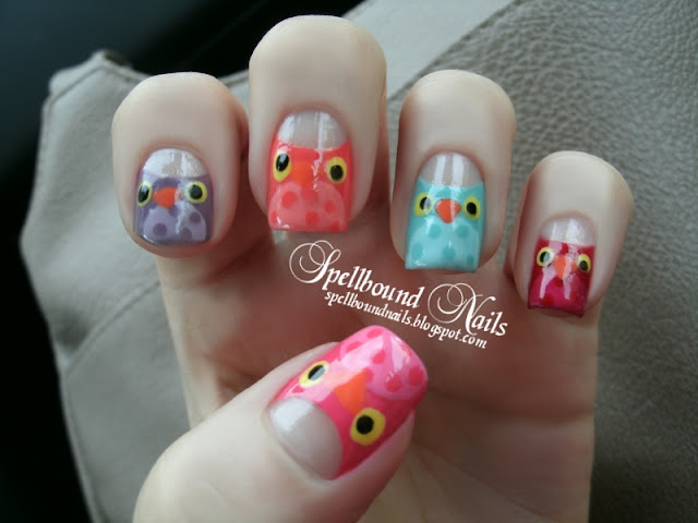 Parliament of Owls Owl nail art nails