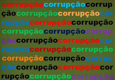 A imagem diz: corrupção, corrupção e corrupção uma realidade ruim e rotineira no Brasil que parece não ter fim. A corrupção é uma espécie de maldição generalizada e presente na história da sociedade humana.