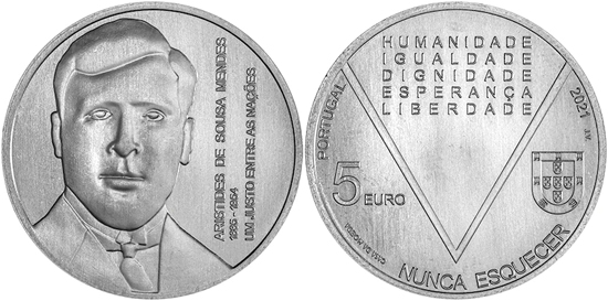 Portugal 5 euro 2021 - Aristides de Sousa Mendes