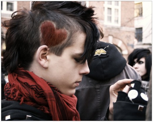 punk goth hairstyles. short punk hairstyle.