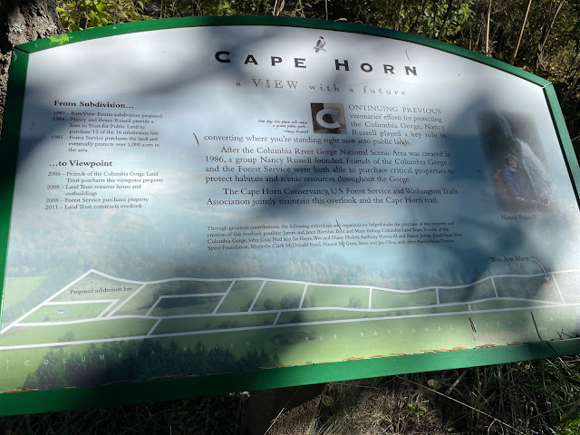 Nancy Russell Overlook Cape Horn trail sign