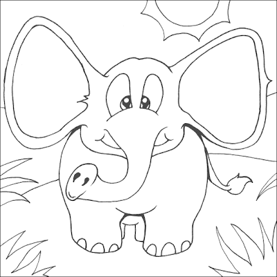 Baby Elephant Coloring Pages