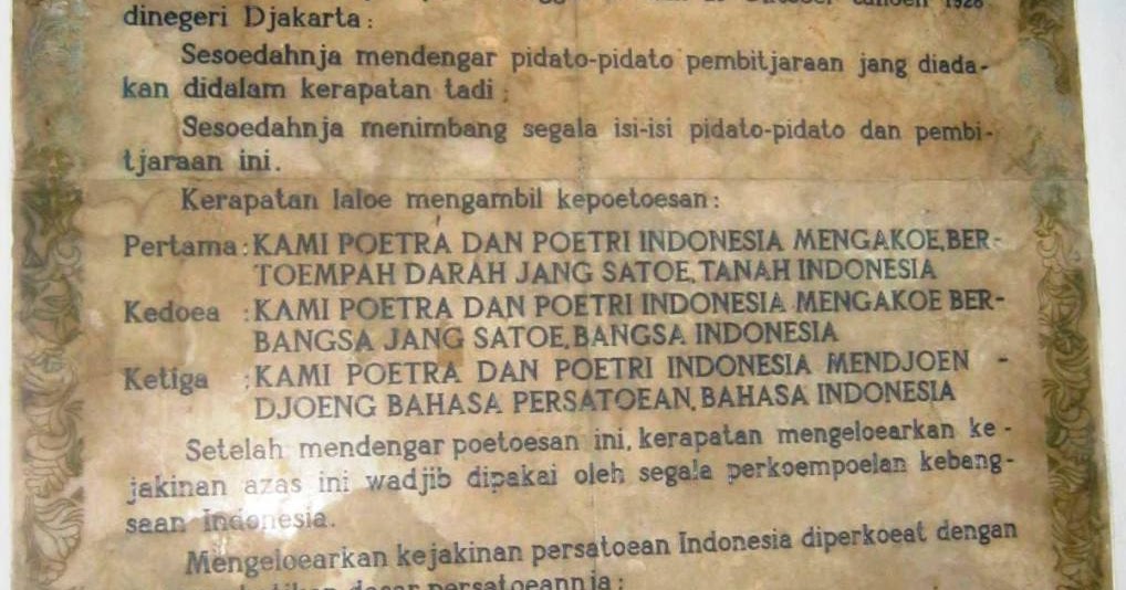 MUNGKOPAS: Naskah Sumpah Pemuda Tak Orisinal?