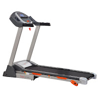 Sunny Health & Fitness SF-T7635 Treadmill, with 2.2 peak DC HP motor, speed range from 0.6 to 0.5 mph, 3 incline levels, 12 programs