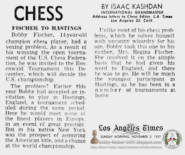 Fischer To Hastings Congress