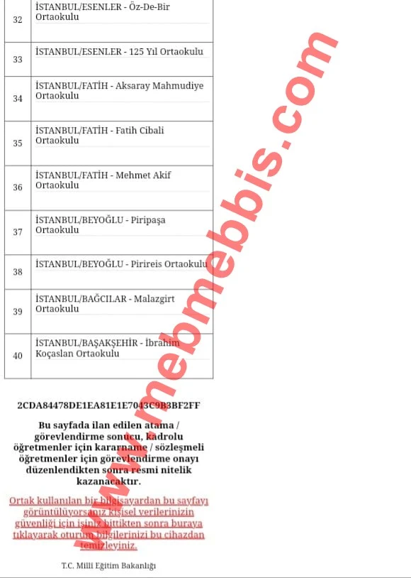 2022 İl Dışı Tayin Sosyal Bilgiler Minimum Taban Puanları