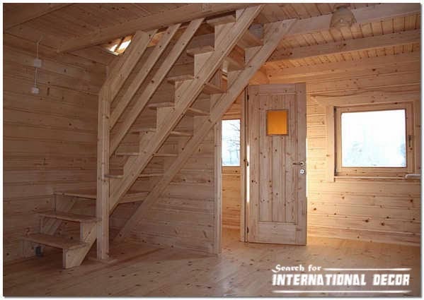 Wooden staircase to the summer house