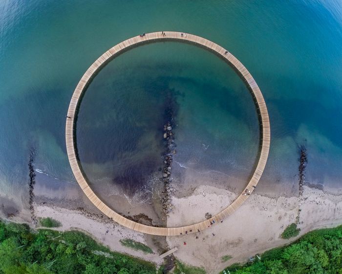 Circular bridge Off Denmark's Shoreline