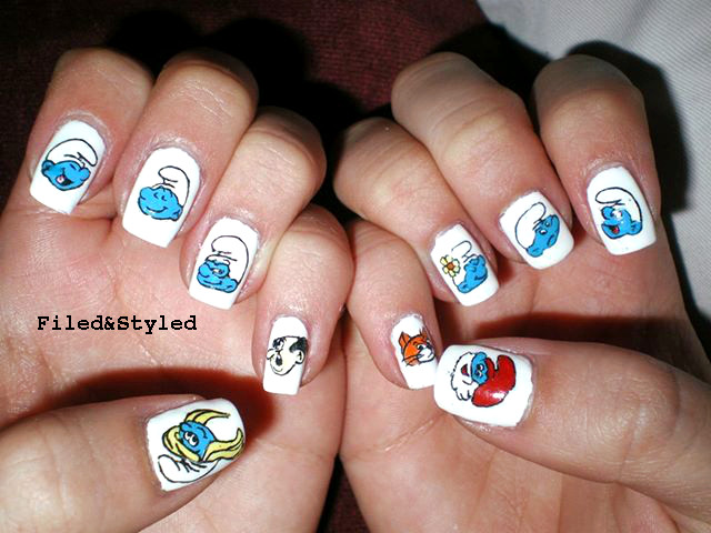 smurfs nails