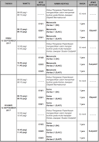 UPSR 2017 Exam Date Calendar